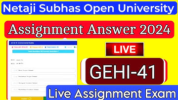 nsou assignment 2024 answers | nsou GEHI-41 Assignment answer 2024 | GEHI-41 | nsou assignment 2024