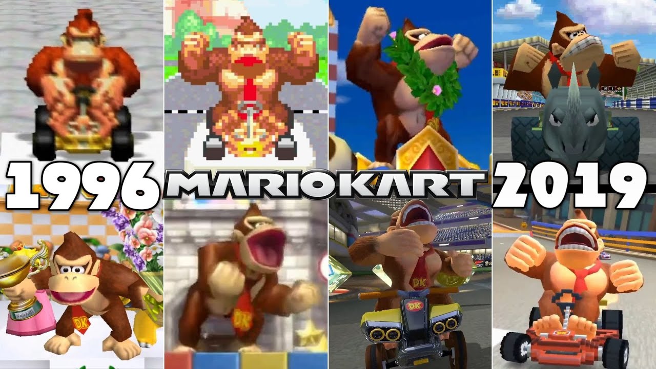 Evolution Of 1st Place (Donkey Kong) In Mario Kart Games [1996-2019]