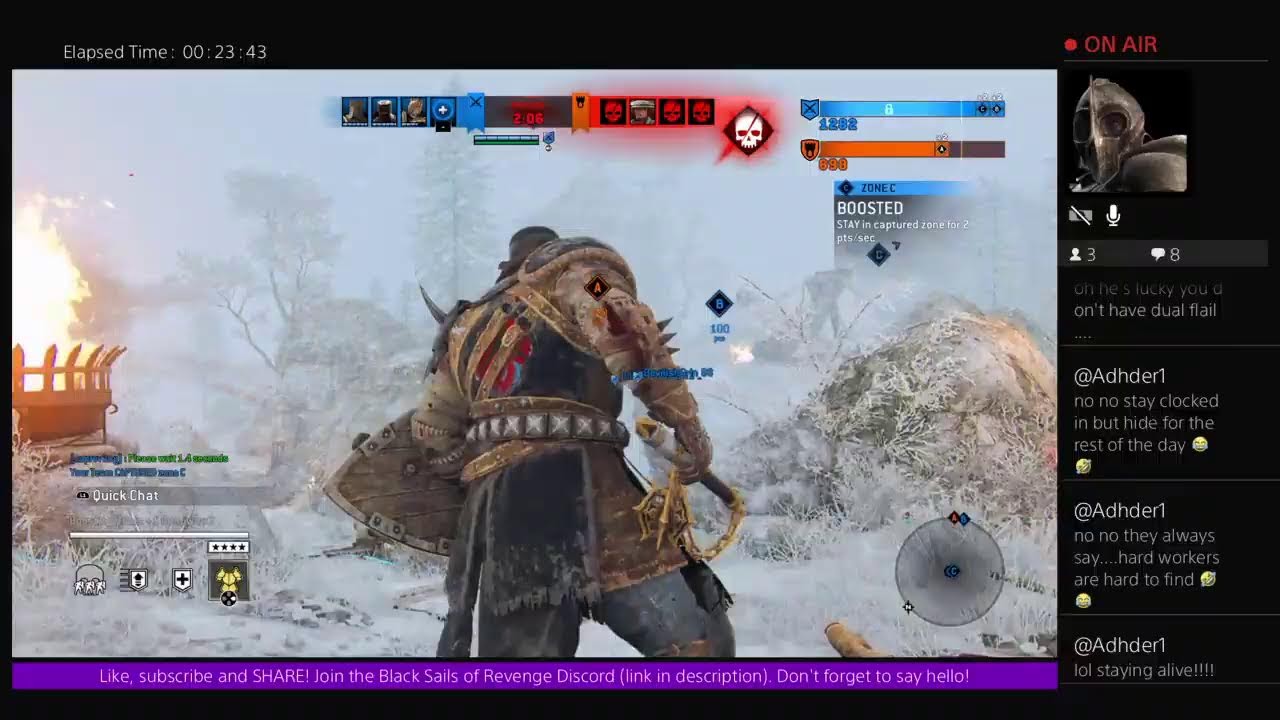 The Captain on lunch playing some For Honor