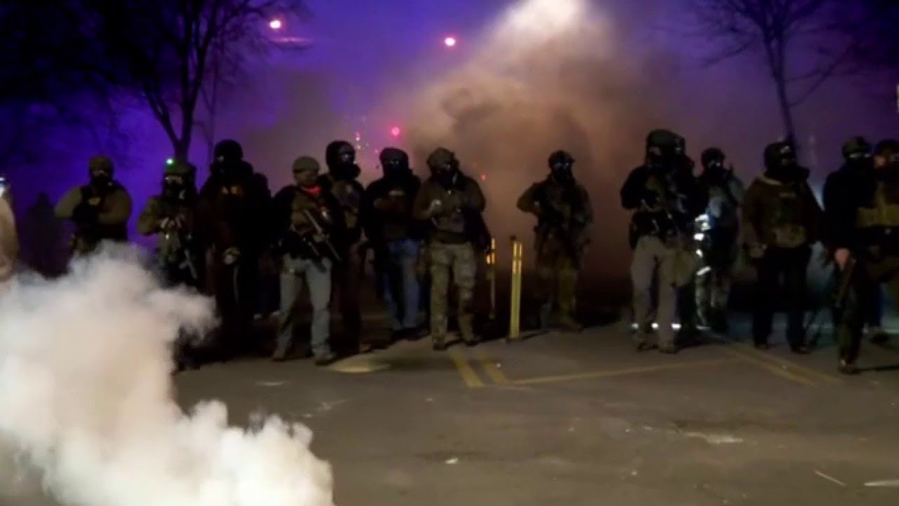Tear gas, flash bangs deployed during live interview after ICE shooting