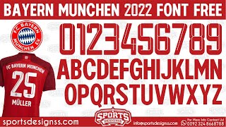 FREE DOWNLOAD: FC Bayern Munich 2022 Football Font by Sports Designss_Bayern Munich 2022 Font Free