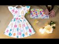طريقه تفصيل فستان صيفى لبنات صغار للمبتدئات لعمر 9 10سنوات بدون باترون