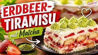 Erdbeer Tiramisu mit Matcha | So einfach geht's