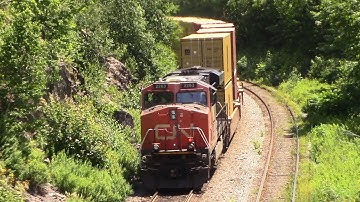 Friendly Crew on Local Transfer Train CN 521 with Containers Passing thru Rock Cut at Halifax, NS