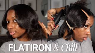 Straight Natural Silk Press | Flatiron & Chill | Niara Alexis
