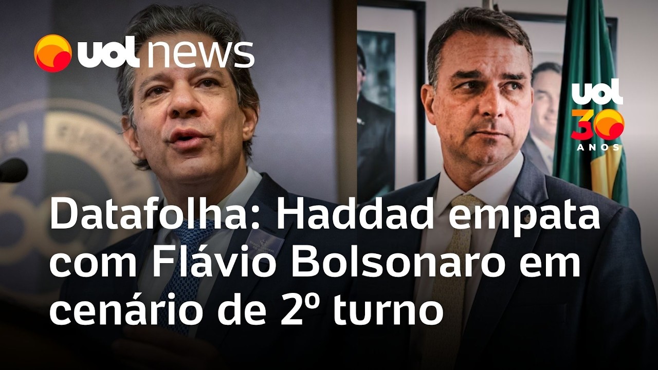 Datafolha: Haddad empata com Flávio Bolsonaro no 2º turno e é visto como alternativa no PT