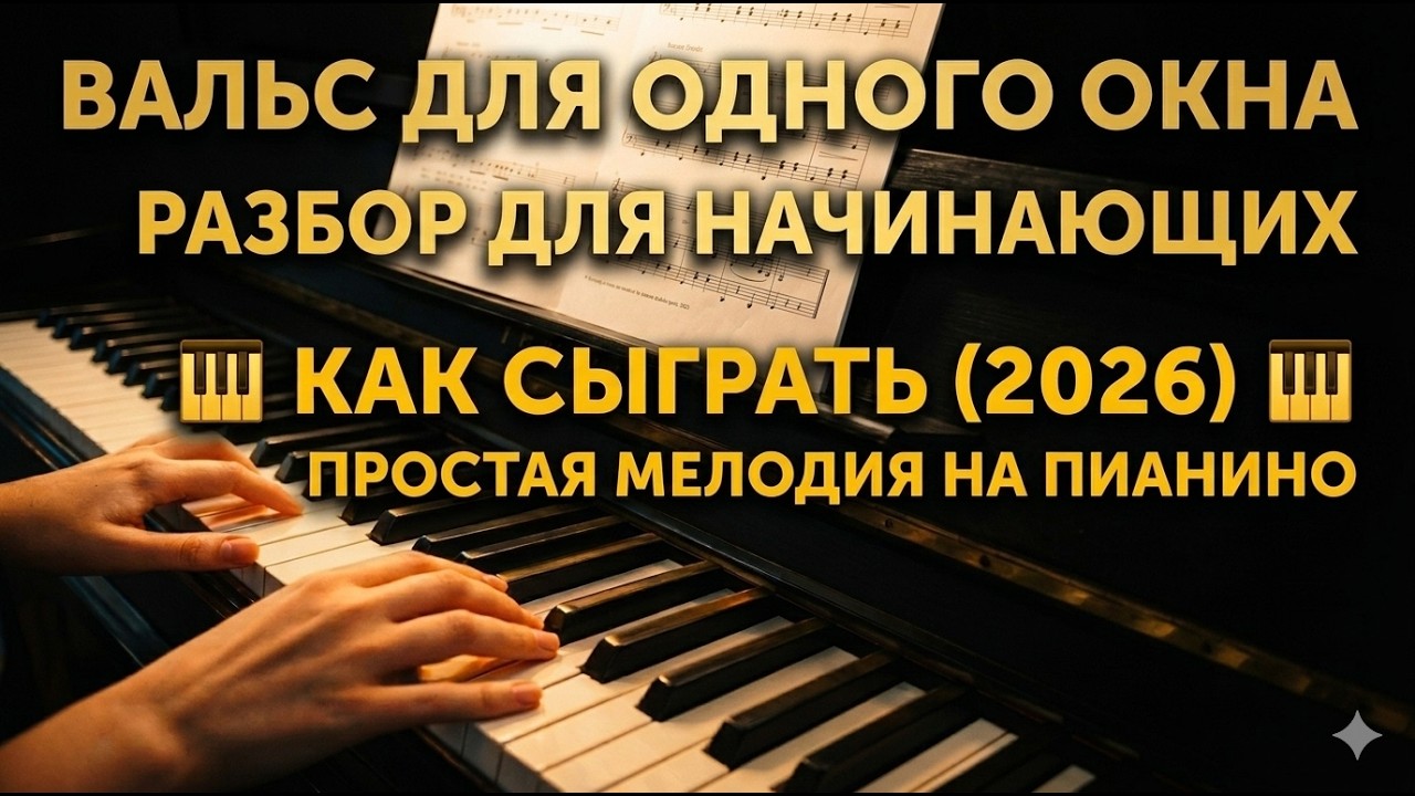 Простая мелодия на пианино для новичков — Учим «Вальс для одного окна» за 5 минут