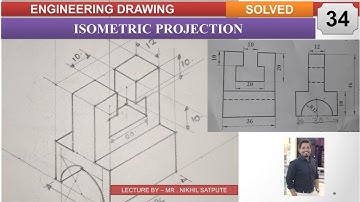 Engineering Drawing | Isometric Projections Problem 34 | Learn with Nikhil
