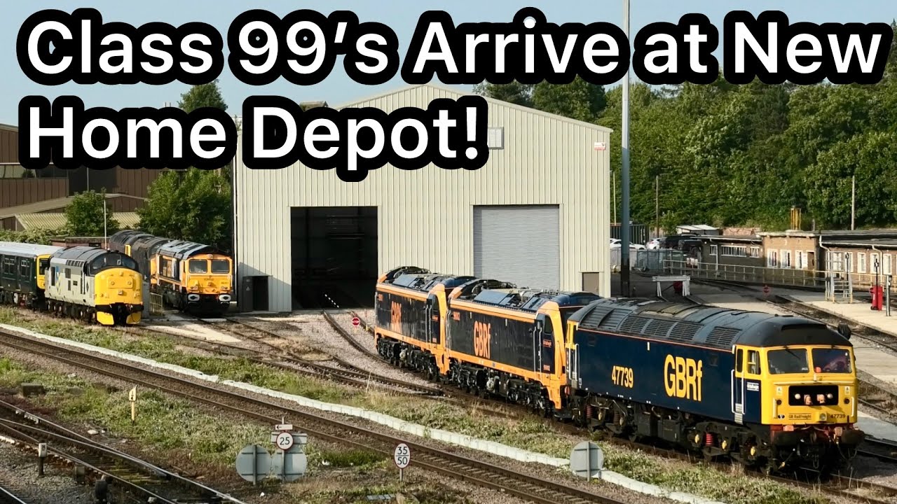 60 Year old 47739 SHUNTS Brand NEW Class 99's into their NEW HOME at Leicester! 99001 & 99002