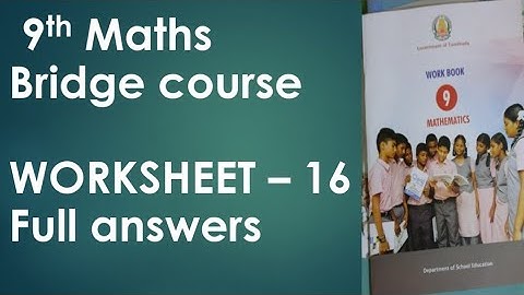 bridge course maths worksheet 16 class 9 full answers hiba maths