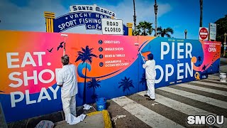 𝗧𝗔𝗚 𝗗𝗘𝗙𝗘𝗡𝗦𝗘: Crews Protect New Santa Monica Pier Artwork