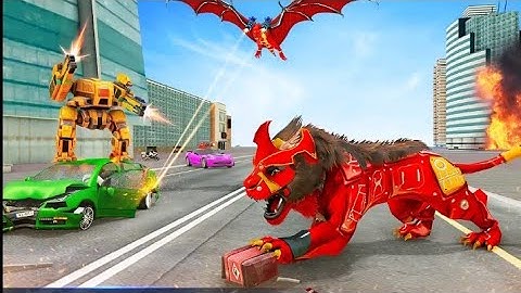 Lion Robot Car Games 3d