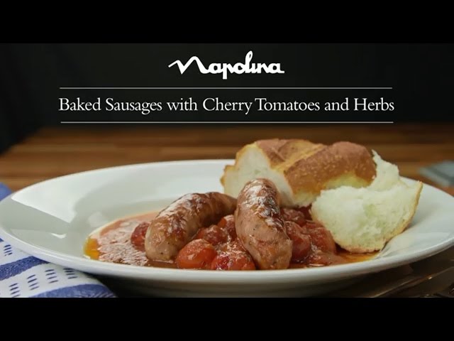 Baked Sausages with Cherry Tomatoes and Herbs | Cooking with Napolina