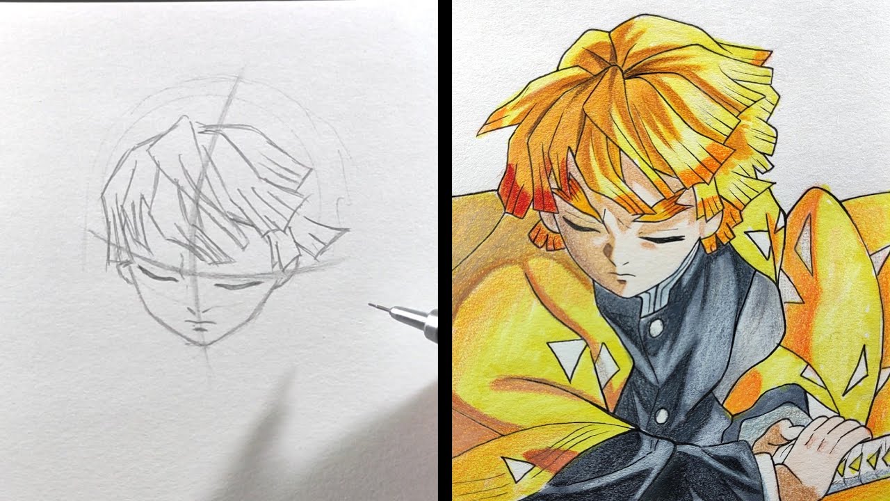 How to Draw Zenitsu - Kimetsu no Yaiba - YouTube