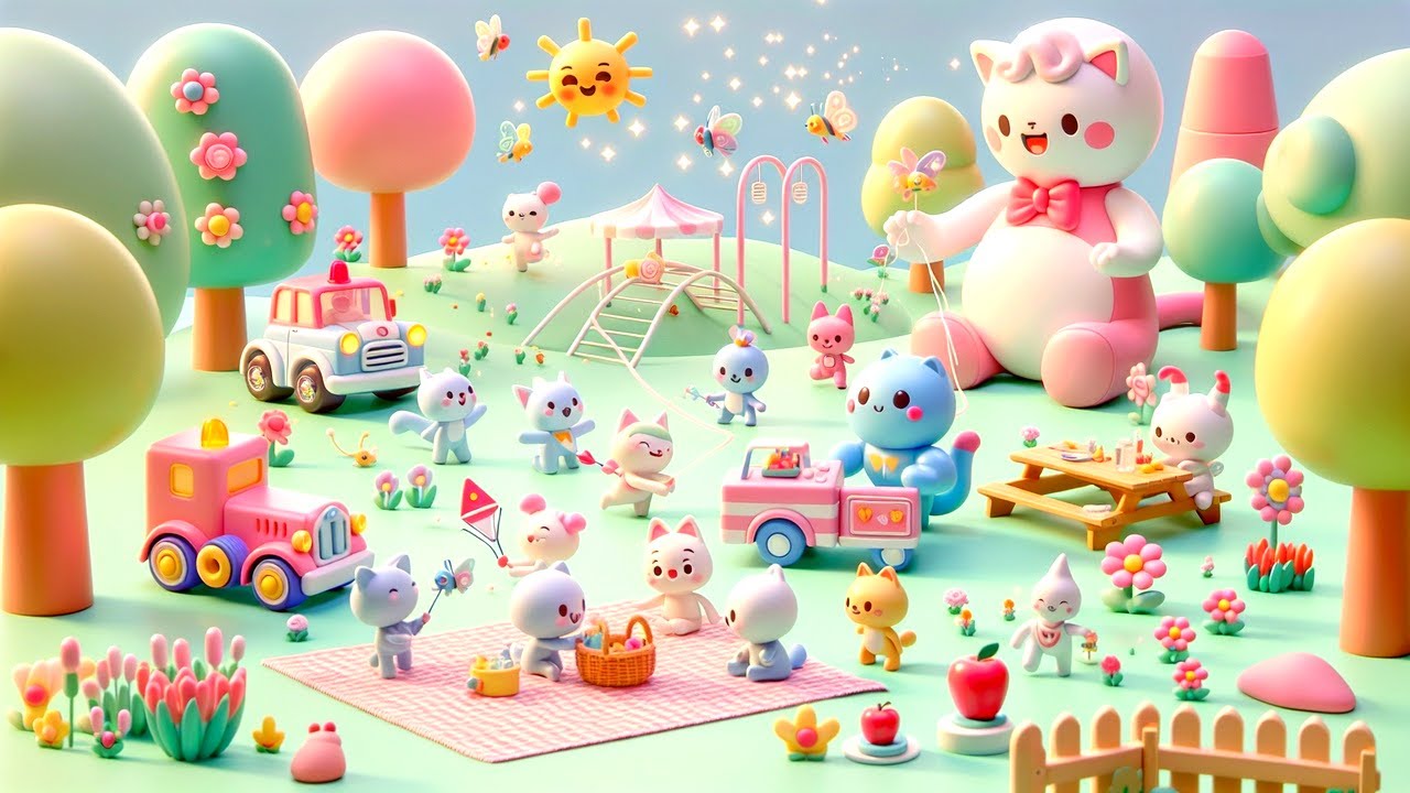 🤝🌈 Friendship & Teamwork: Kitty, Trucks & Dinosaurs Learn to Share and Respect! 🚒🐱