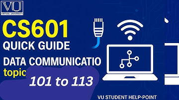 CS601 Topic 101 to 113|| Data communication||  final term preparation|| #vushortlecture #cs601
