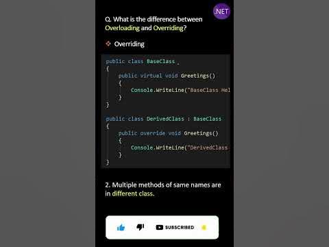 What is the difference between Overloading and Overriding ? - YouTube