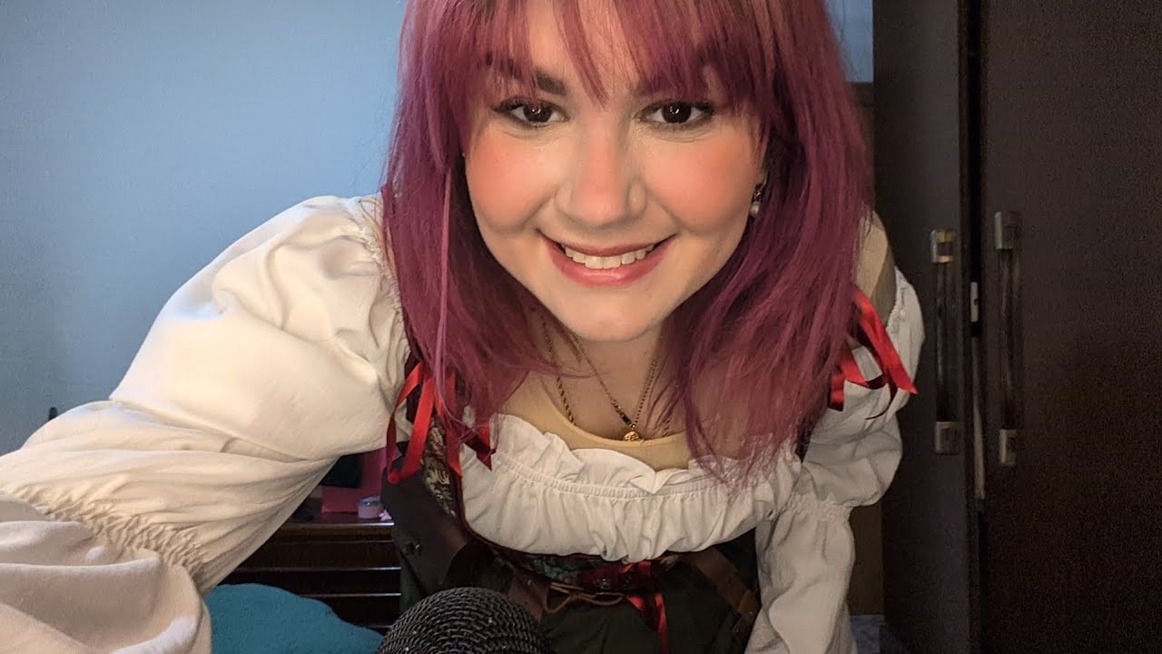 Doing my makeup to a medieval fair ASMR + whole outfit showoff 