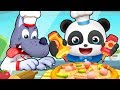 披薩小廚師 | 最新學顏色兒歌童謠 | 大灰狼卡通動畫 | 寶寶巴士 | 奇奇 | Learn Chinese | BabyBus
