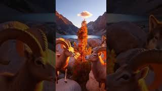 Majestic Rams: Nature’s Viral Survival Story #viralshort #trendingshort #Ram #wolf #huntingtropy2025