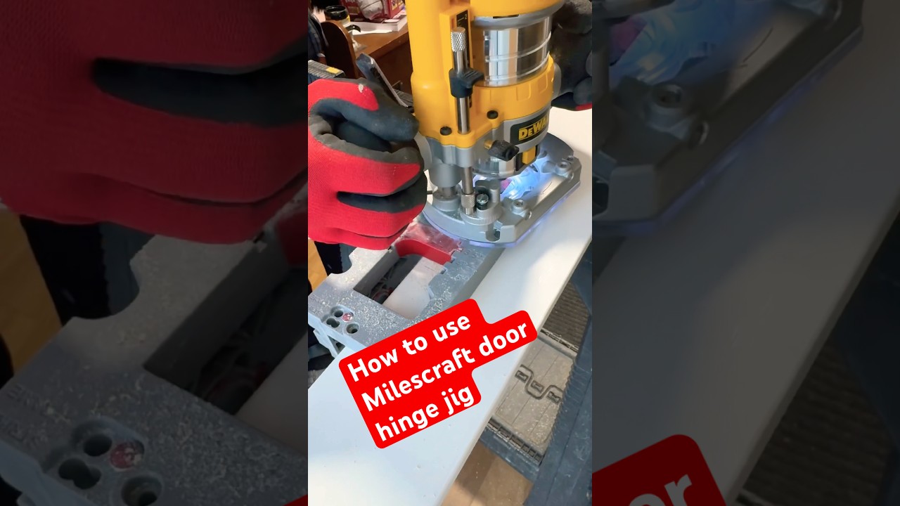 How to router a door hinge on the frame  using Milescraft hinge jig 