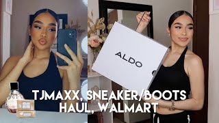 SHOPPING HAUL | TJMAXX, SNEAKER/BOOTS HAUL & WALMART | MUST NEEDED ITEMS