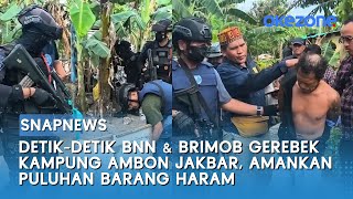 Detik-detik BNN & BRIMOB Gerebek Kampung Ambon Jakbar, Amankan Puluhan Barang Haram