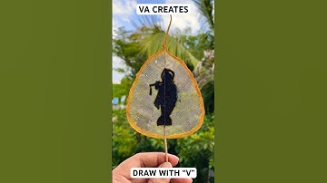 Most powerful #Krishna #Painting 🤩 #shorts #short #viral #krishna #art #leaf #painting #easy