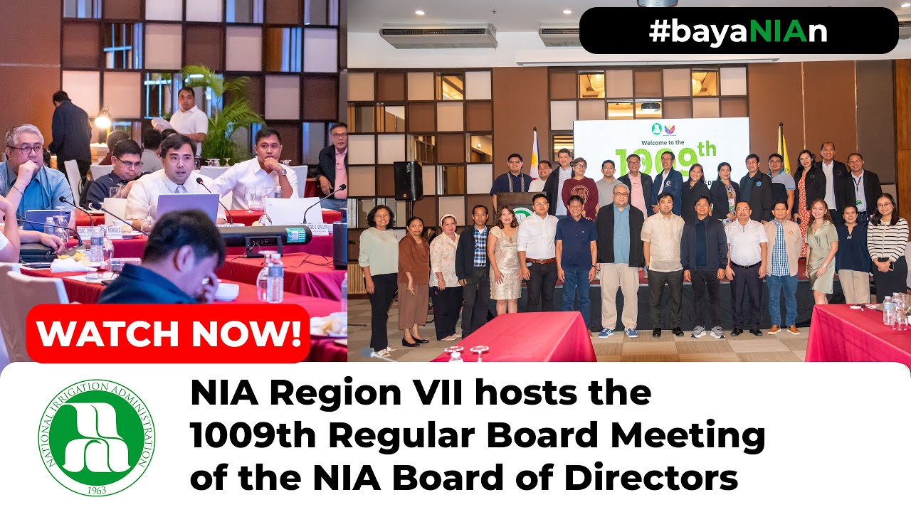 NIA Region VII hosts the 1009th Regular Board Meeting of the NIA Board of Directors