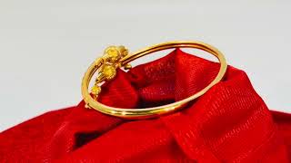 22K Gold Bangle Bracelet with Gold Ball for Women - NB-GBR131