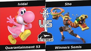 Quarantainment 53 Winners Semis - Ividal (Yoshi) Vs. Sho (Min Min) Smash Ultimate - SSBU