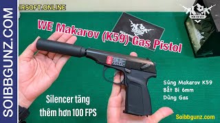 WE Makarov PMM (K59) Silencer Tăng FPS, Thiết Kế Nhỏ Gọn, Nhiều Người Yêu Thích | Sói Tuyết Airsoft