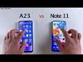 Samsung a23 vs redmi note 11  speed test