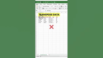 How to Transpose Excel Data|| Excel Transpose Function #shorts #excel