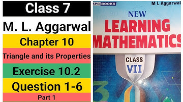 Class 7 | M.L.Aggarwal | Chapter 10 | Triangle and its properties | Exercise 10.2 | Question 1-6