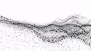 Flowing Tech Waves Abstract Motion with Black Particles Technological Dynamic Waves White Background