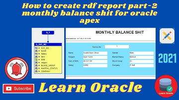 Create balance sheet management rdf report part 2 for oracle apex
