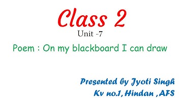 On my Blackboard I Can Draw...Class 2 English Ncert