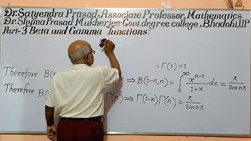 Part -3 Deductions of Beta and Gamma Functions