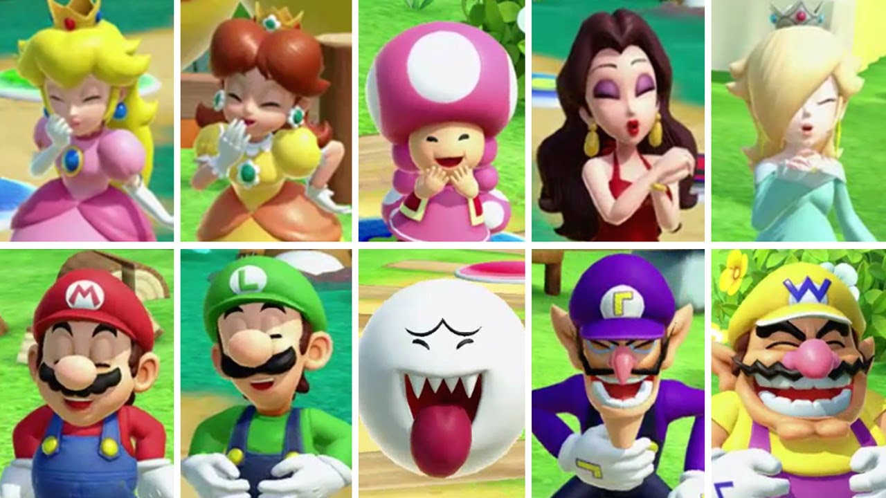 Super Mario Party Jamboree TV - All Character Laughing Animations