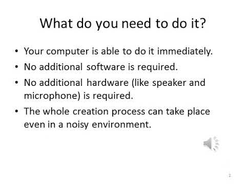 An example of PowerPoint file with narration spoken by a computer.