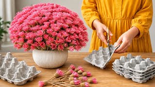 INCREDIBLE! 😍 See How I Made Beautiful Flowers from an Egg Carton!
