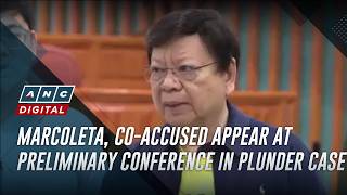 Marcoleta, co-accused appear at preliminary conference in plunder case | ANC