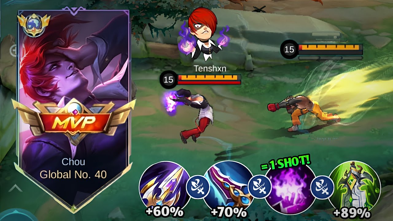 I RECOMMEND THIS CHOU PERFECT WINSTREAK BUILD AGAINST META HEROES IN HIGH RANK (must try) 🔥🔥