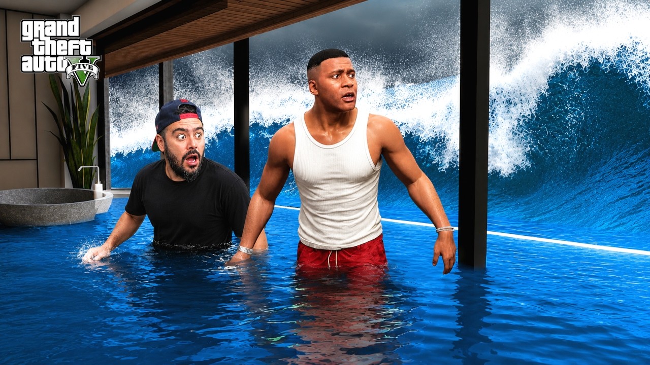 TSUNAMI FRANKLININ EVINI ALDI GÖTÜRDÜ - GTA 5 MODS