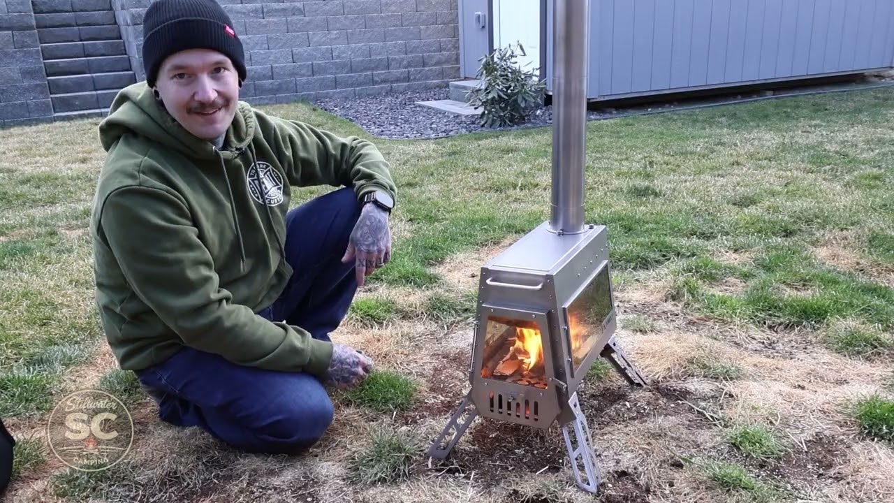 First Burn on my NEW Pomoly Dagger Ti Wood Stove & Making a Cup of Coffee