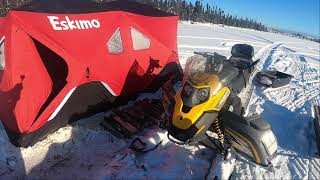 (30*) HOT TENT CAMPING /ICE FISHING IN LABRADOR NL #hottent #eskimo #icefishing