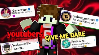 Epic Minecraft Dares by Top YouTubers| Can I Survive the Challenge?