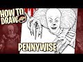 How to Draw PENNYWISE THE CLOWN (IT [1990] TV Mini-Series) | Narrated Easy Step-by-Step Tutorial