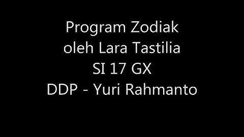 Cara Membuat Program Zodiak